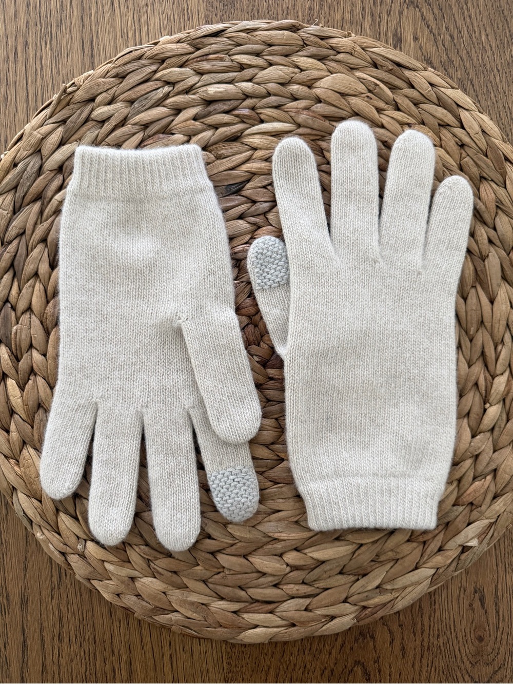 Babaton Aritzia Cashmere Tech Gloves Beige One Size
